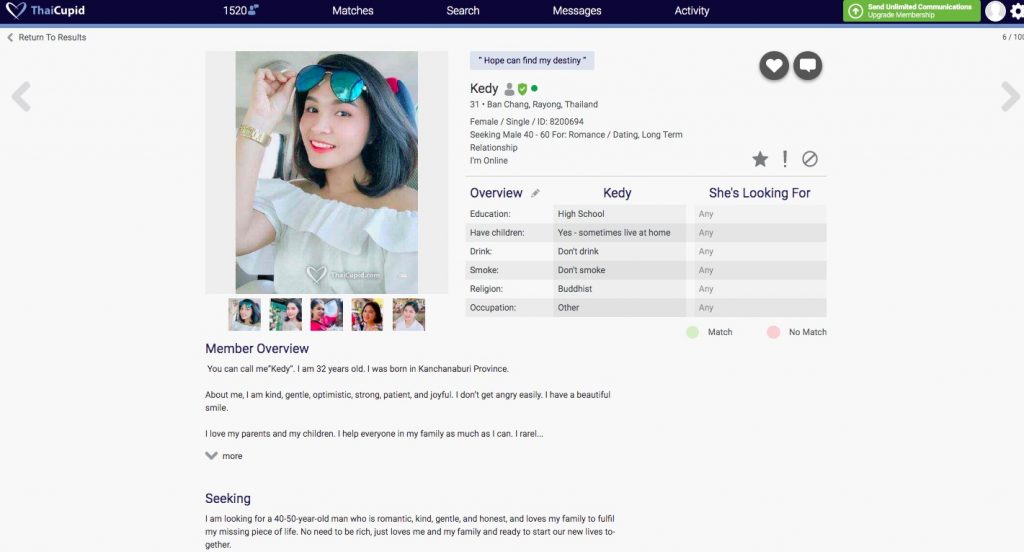 ThaiCupid girl profile